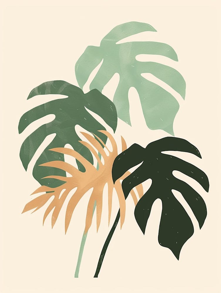 Philodendron Plant Minimalist Illustration 8