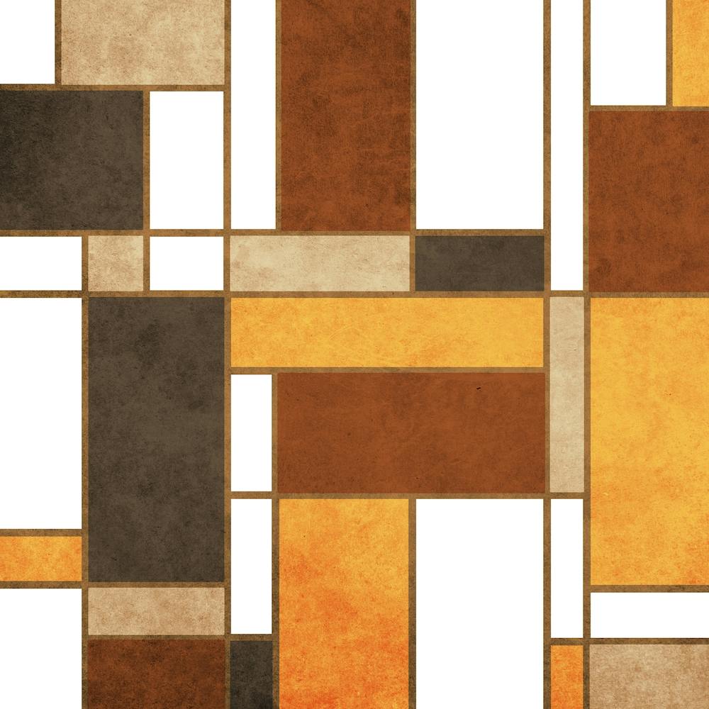 Earth Hues And Mondrian White 2 Square