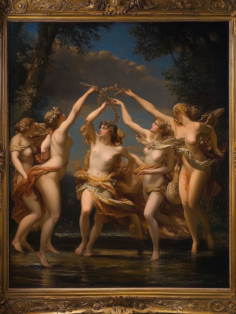 Les Nymphes De Parthénope Painting, By Charles Meynier, Exposed In Louvre Museum