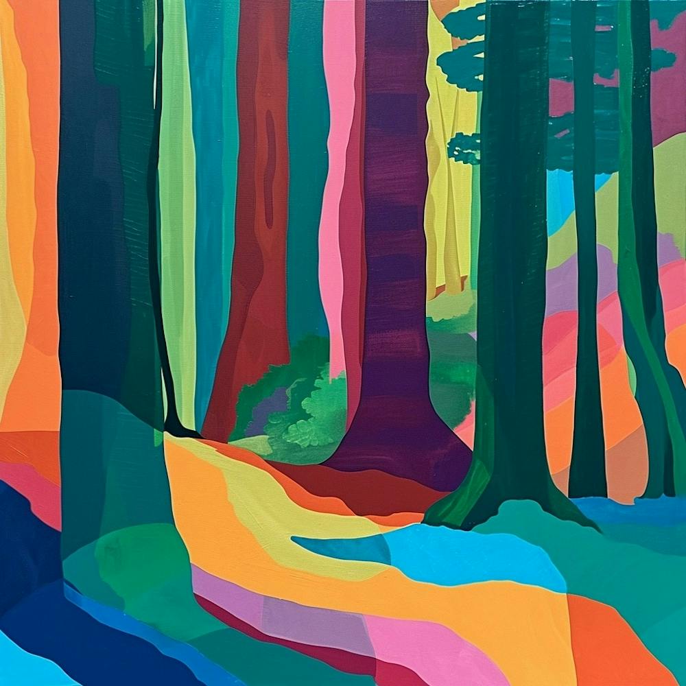 Colourful Abstract Muir Woods National Park Usa 1