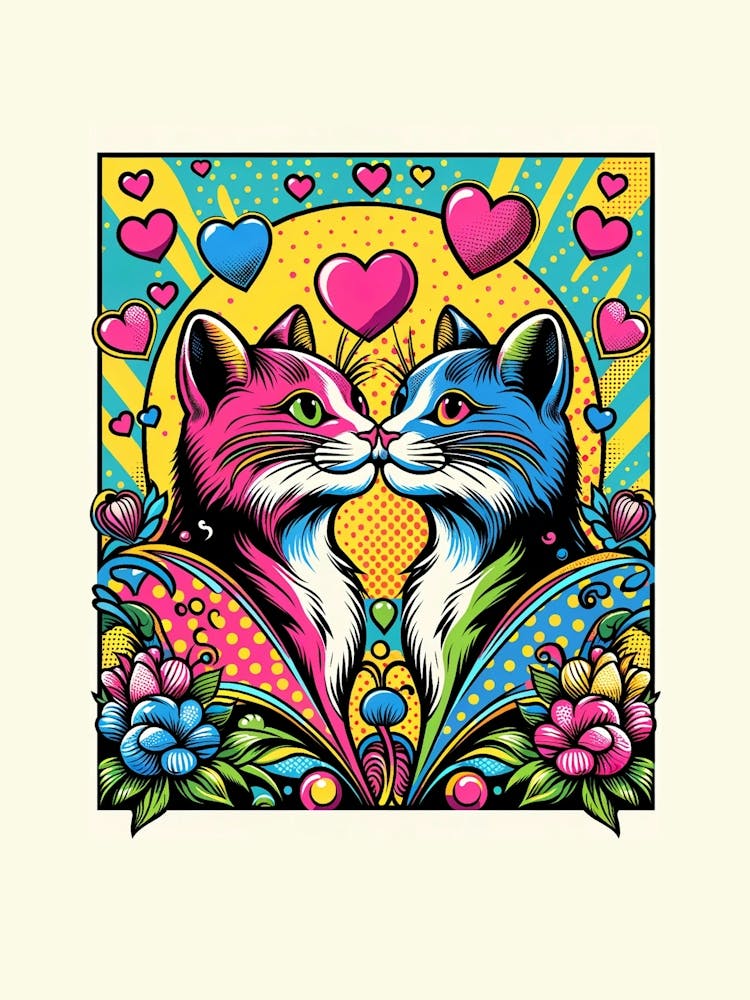 Two Cats Kissing