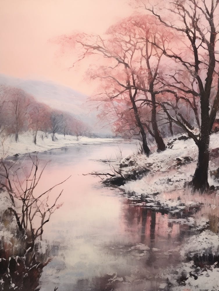 Peinture Hivernale Rêveuse The Lake District England 1