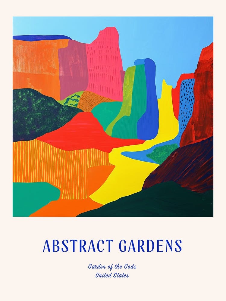 Colourful Gardens Garden Of The Gods Usa 2 Blue Poster