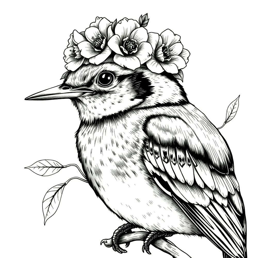 Bird In A Flower Crown 4