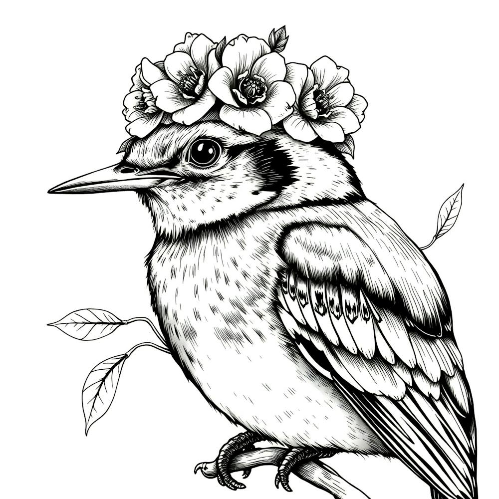 Bird In A Flower Crown 4