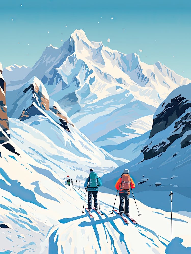 Portillo   Chile, Ski Resort Illustration 0