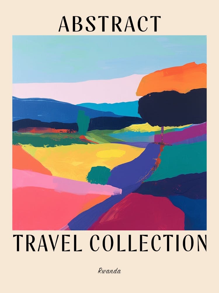 Abstract Travel Collection Poster Rwanda