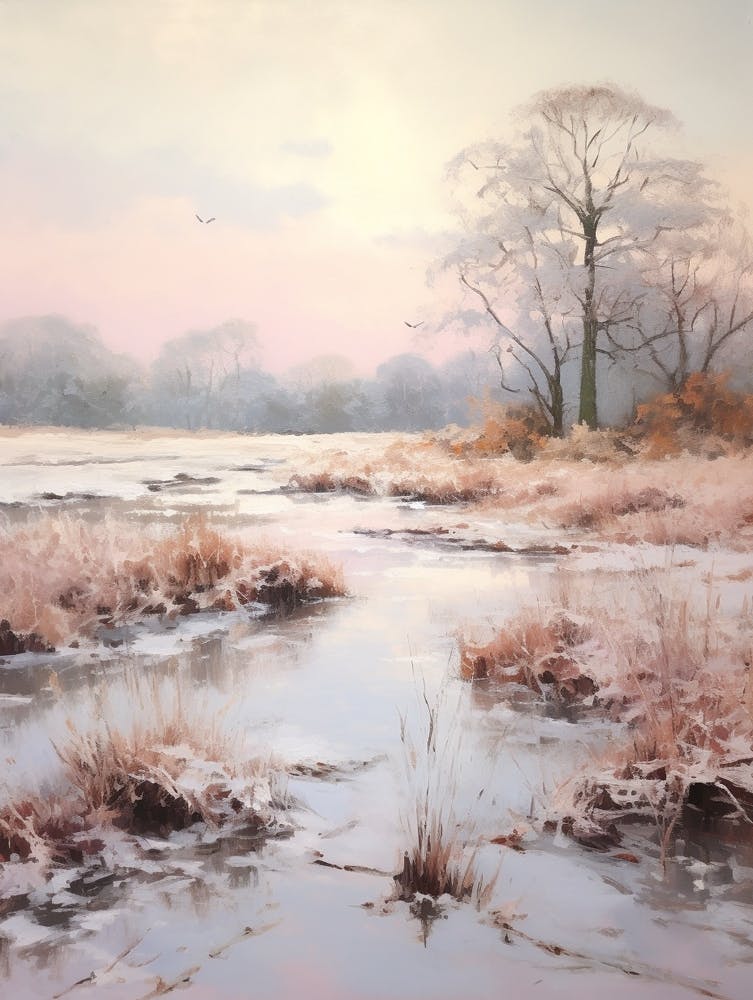 Dreamy Winter Painting Richmond Park England 3
