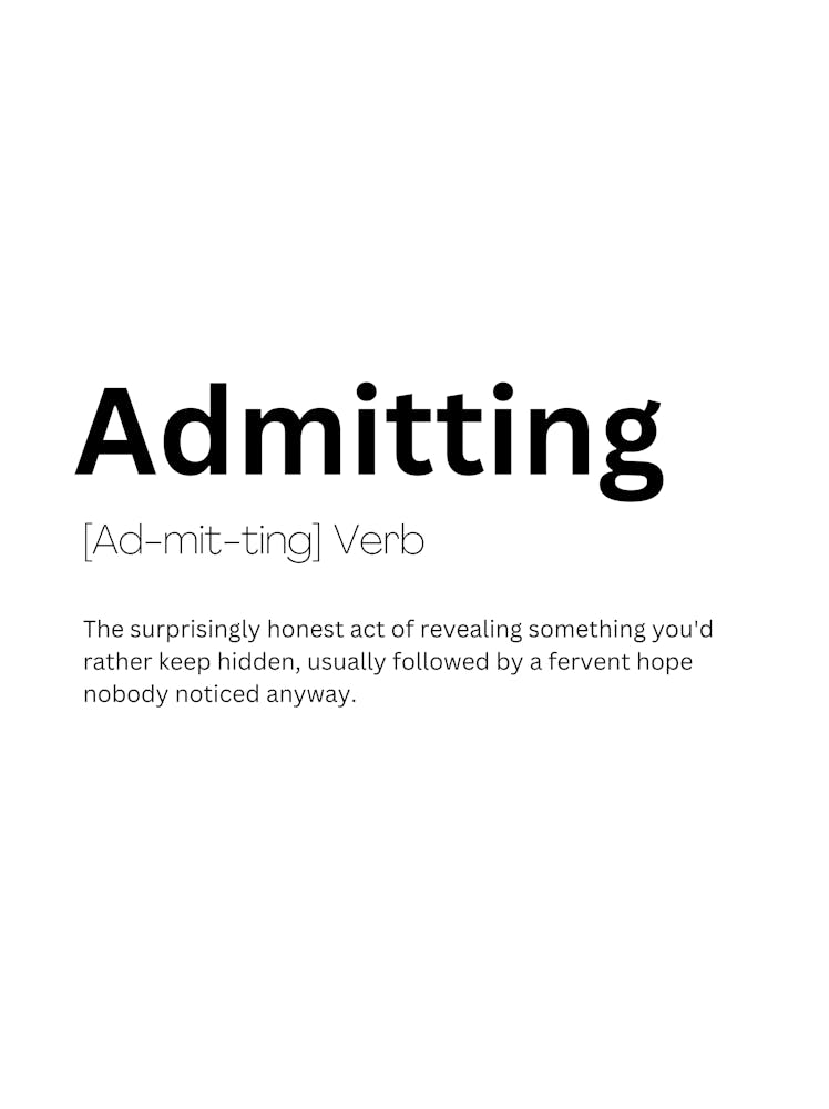 Admitting Definition Meaning 1