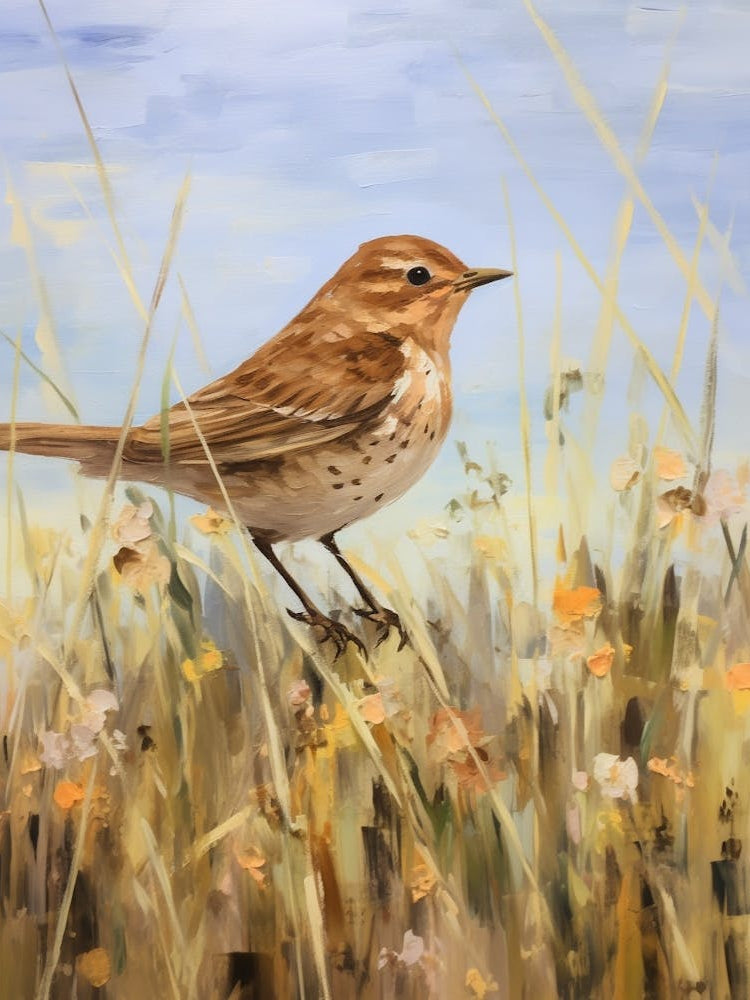Bird Painting Hermit Thrush 1