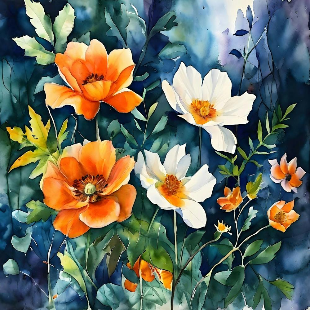 Orange And White Flowers 2