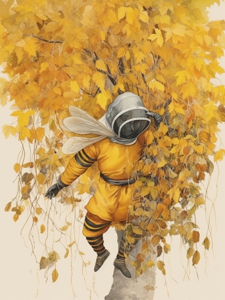 Bee Suit Bee Beehive Watercolour Illustration 2