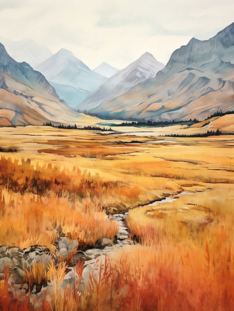 Autumn National Park Painting Banff National Park Alberta Canada 2