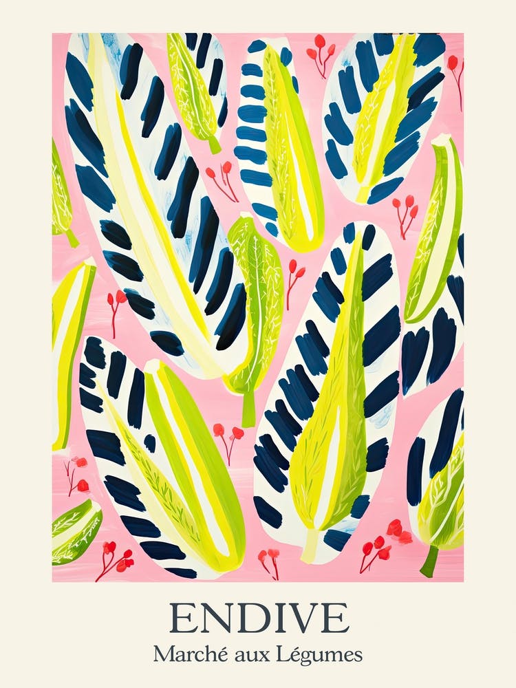 Marche Aux Legumes Endive Summer Illustration 5