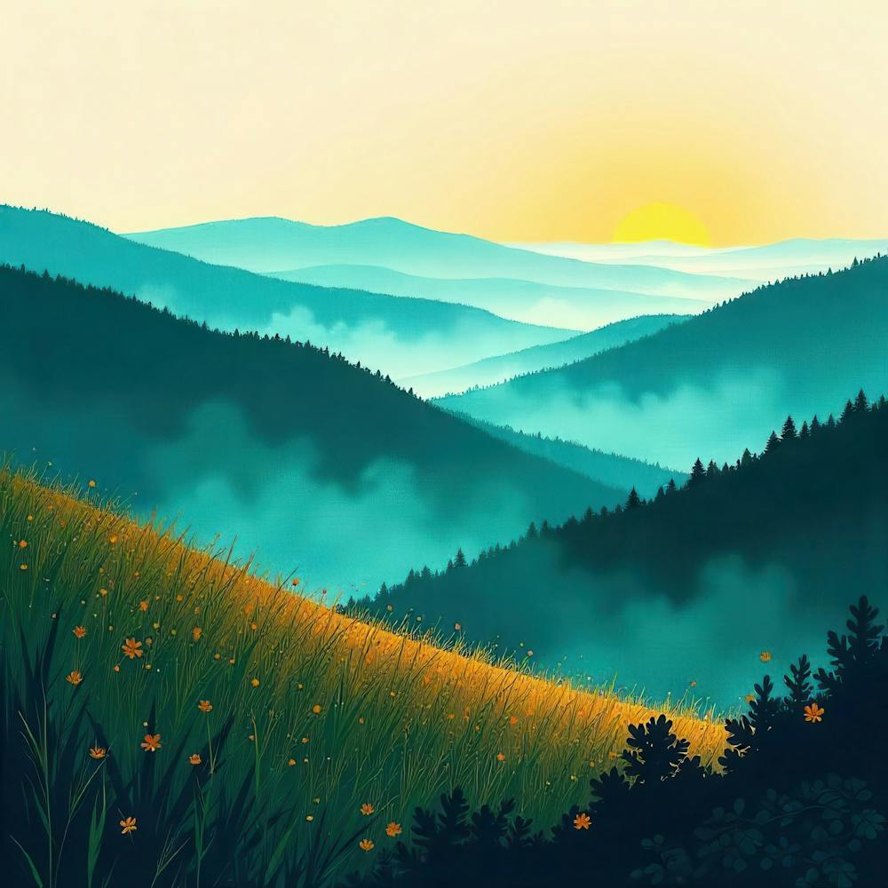 Sunrise In The Mountains 13