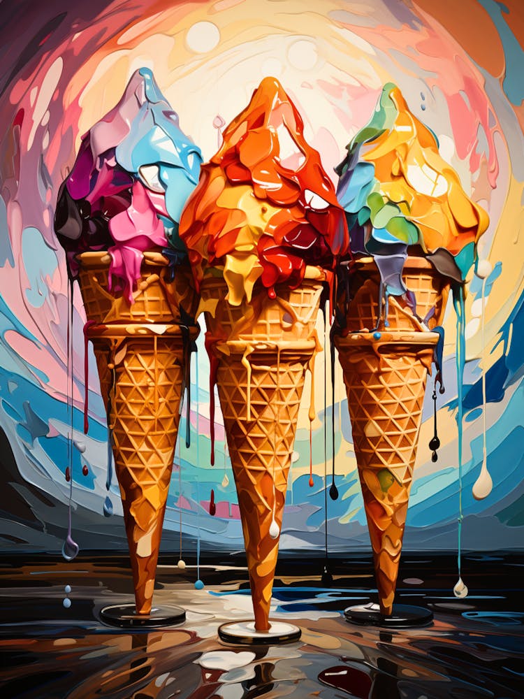 Abstract Sorbet Delight Modern Art