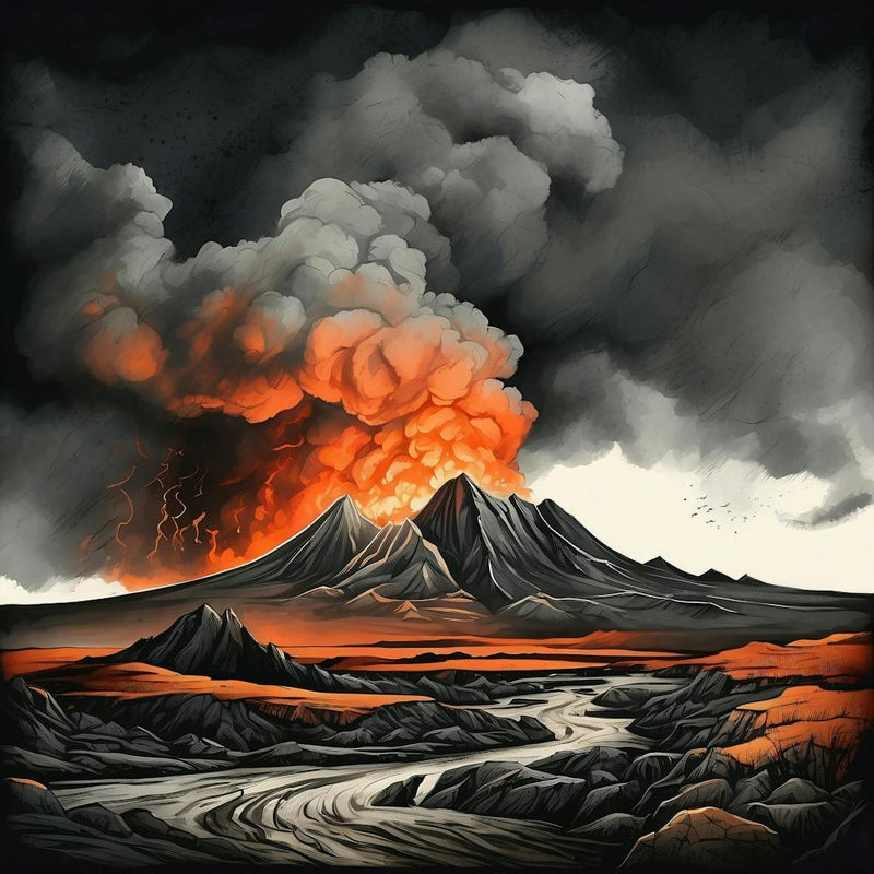 volcano art print
