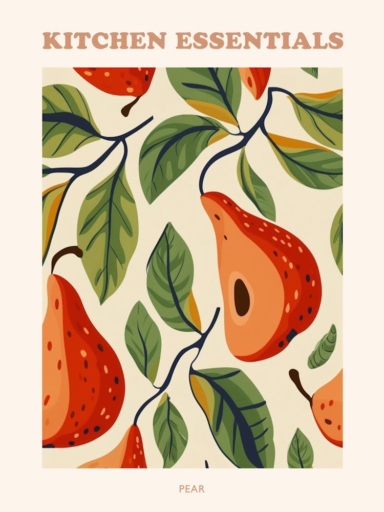 Pear Pattern Illustration Poster 3