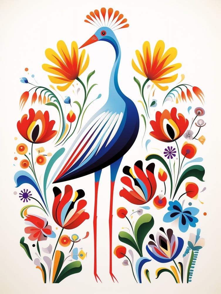 Skandinavische Vogelillustration Storch 2