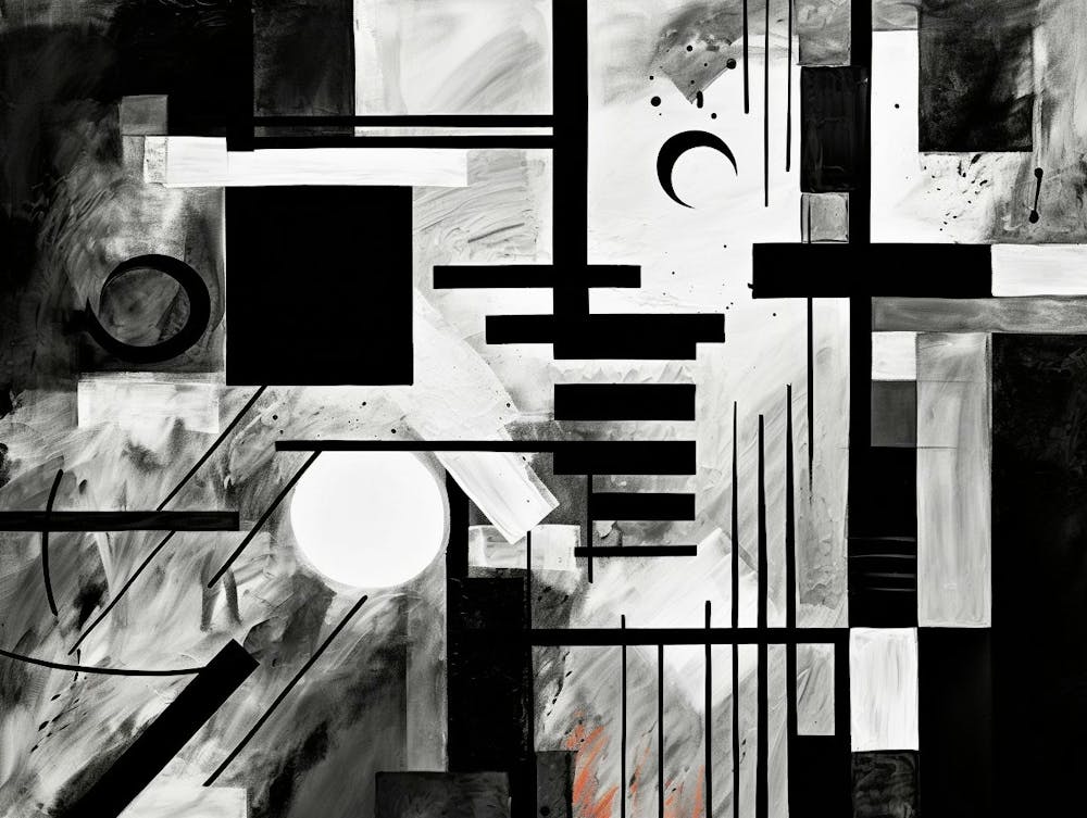 Mystery Abstract Black And White 6