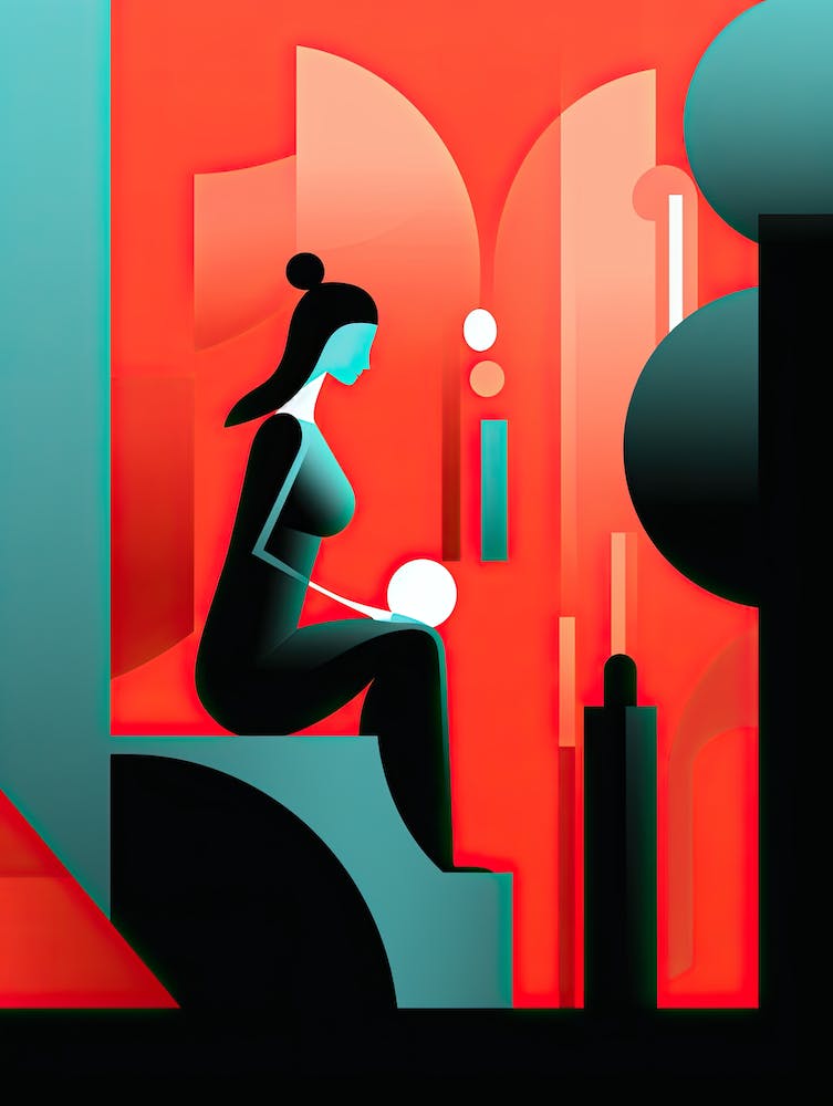 Woman Sitting On A Bench