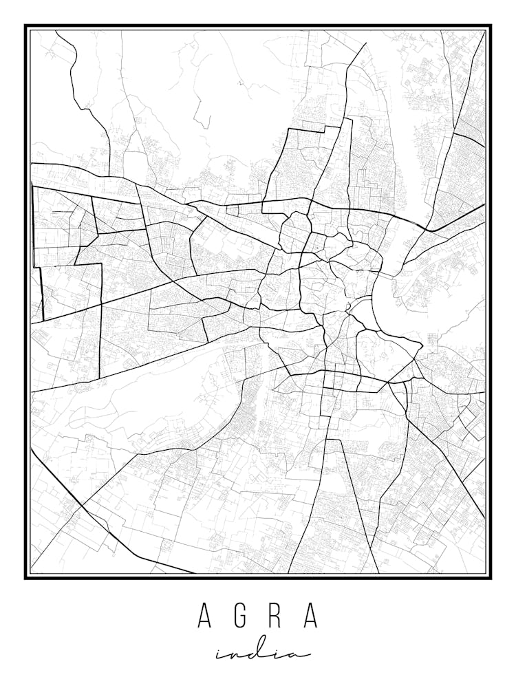 Agra India Street Map