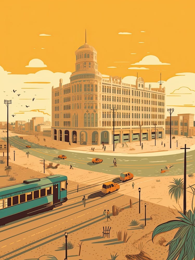 Karachi Pakistan Travel Illustration 2