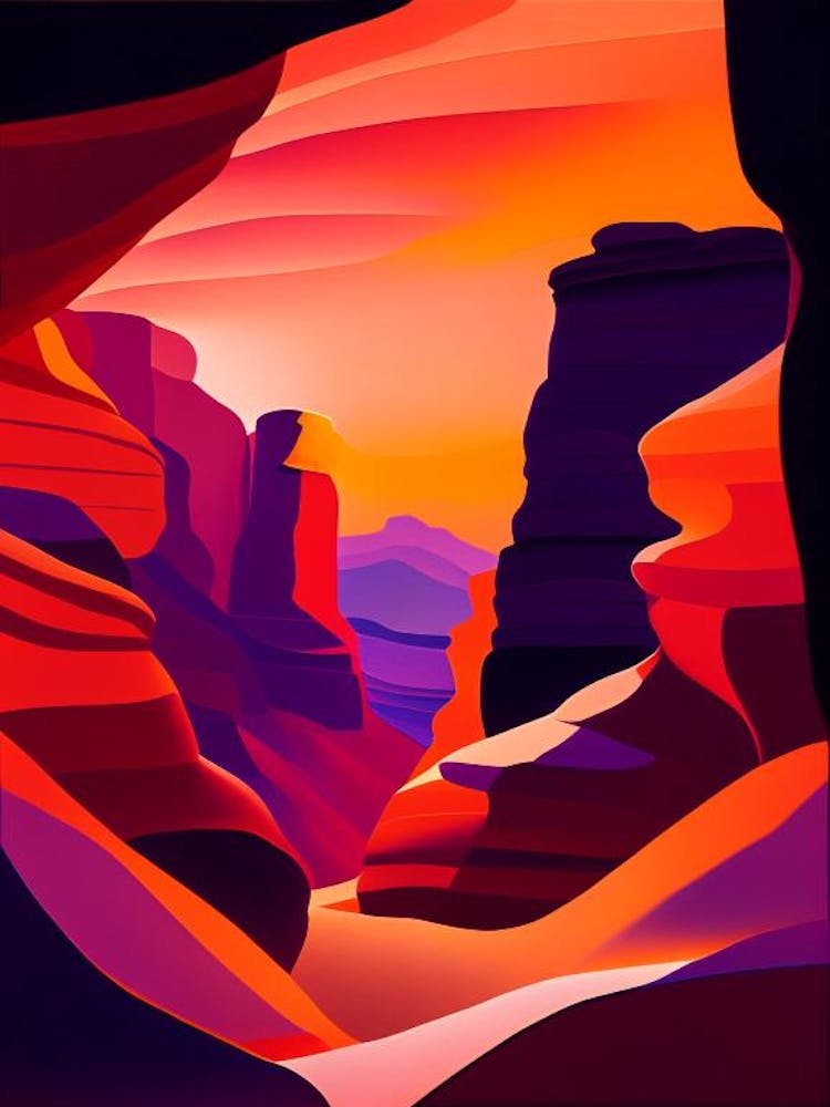 The Antelope Canyon Abstract Sunset