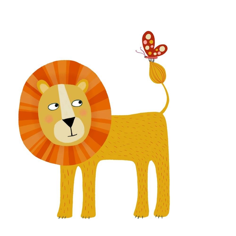 Lion With Butterfly