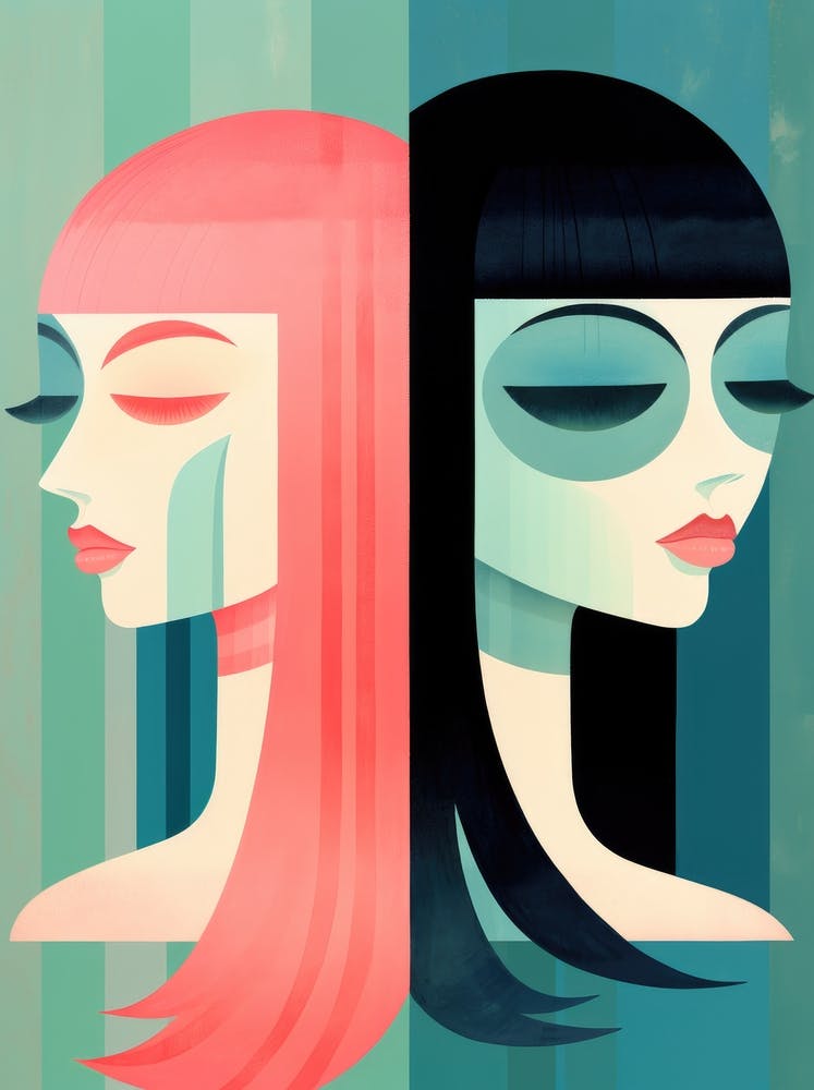 Two Women With Different Hairstyles