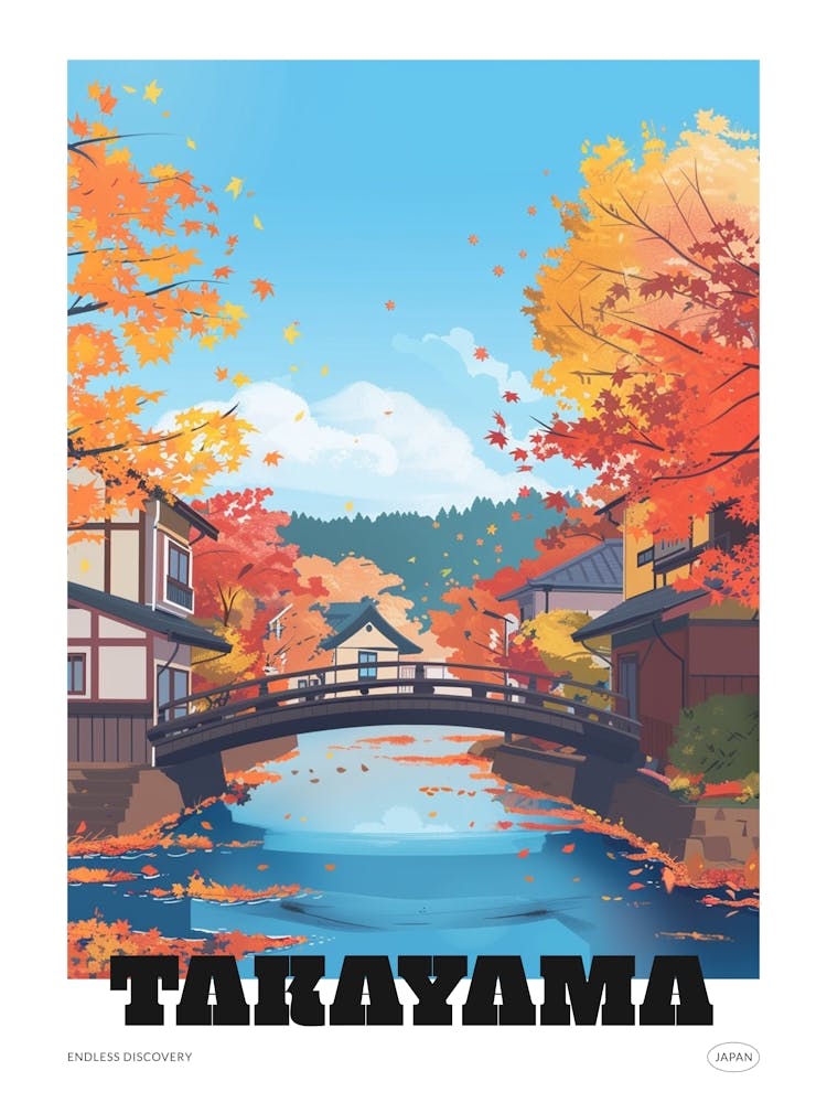 Takayama Japan 3 Colourful Travel Poster