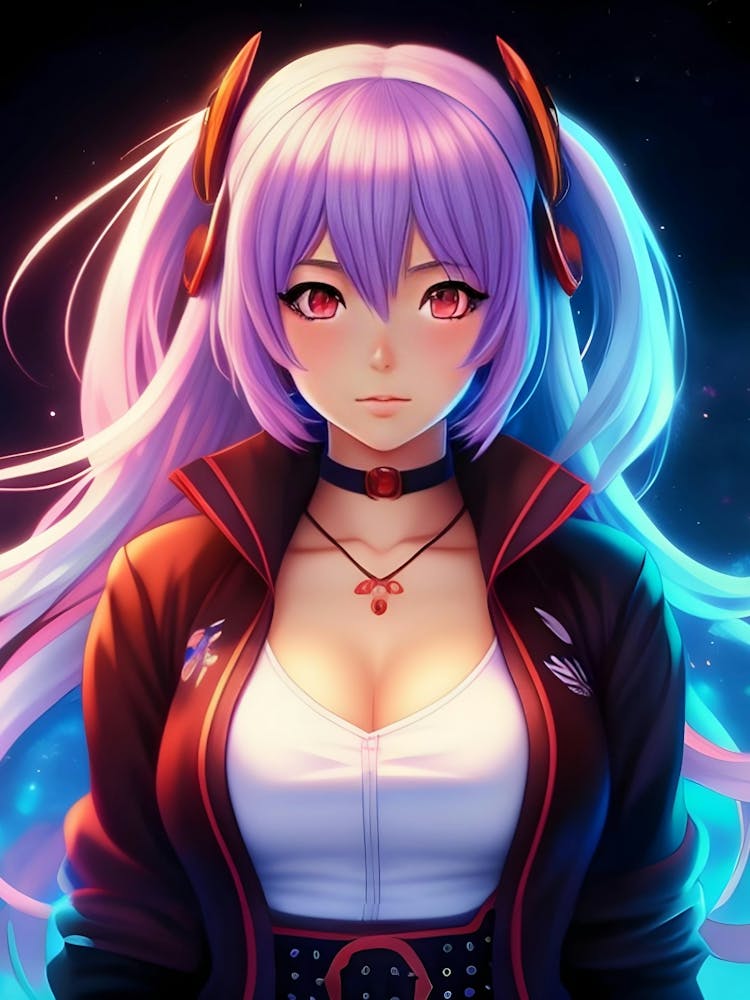 Anime Girl With Purple Hair