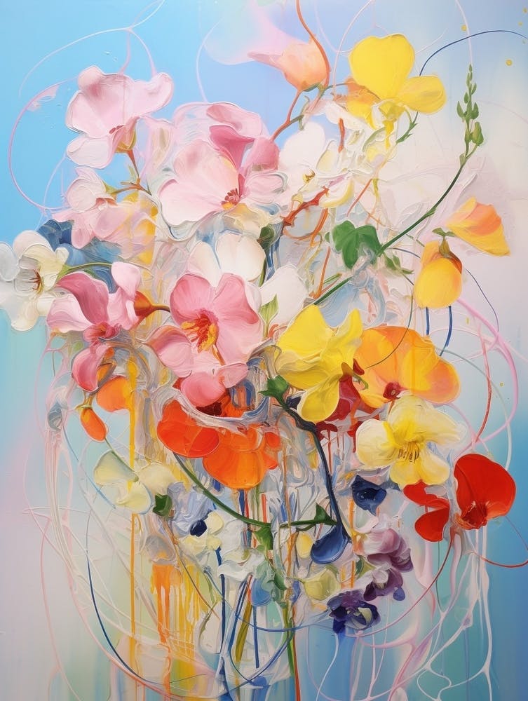 Abstract Flower Painting Freesia 1