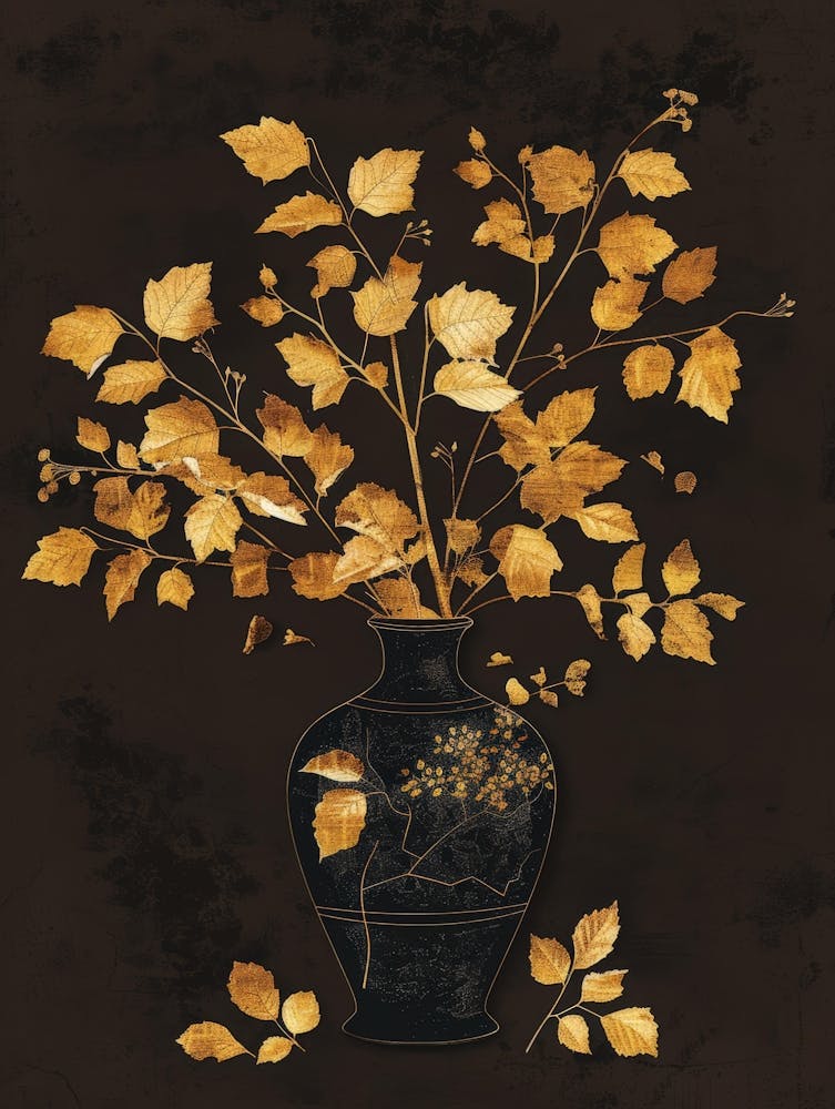 Gold Vase Canvas Print 1