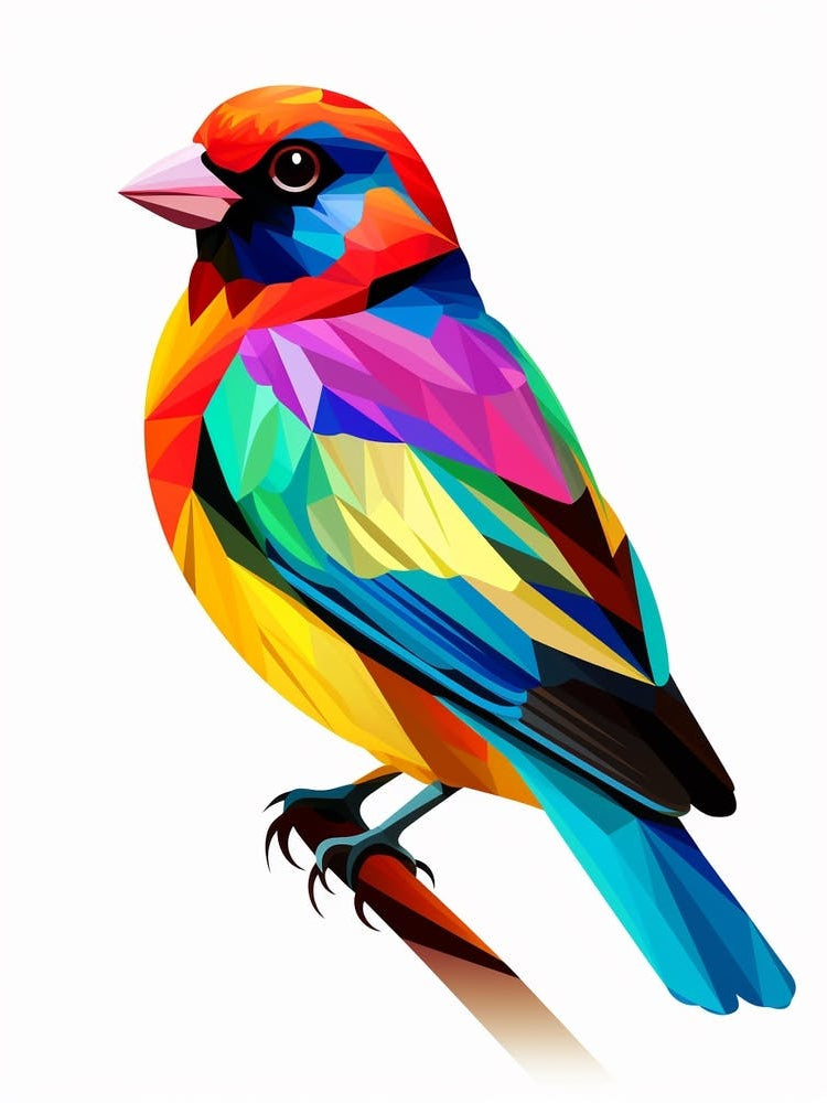 Colourful Geometric Bird Finch 1