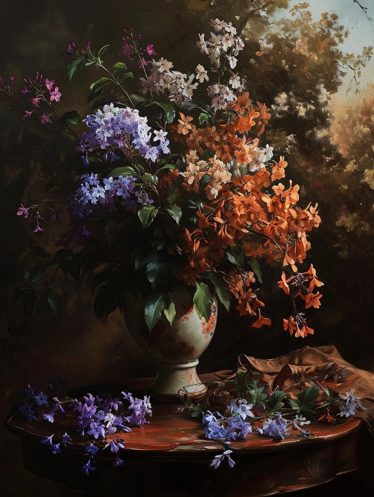 Baroque Floral Still Life Phlox 1