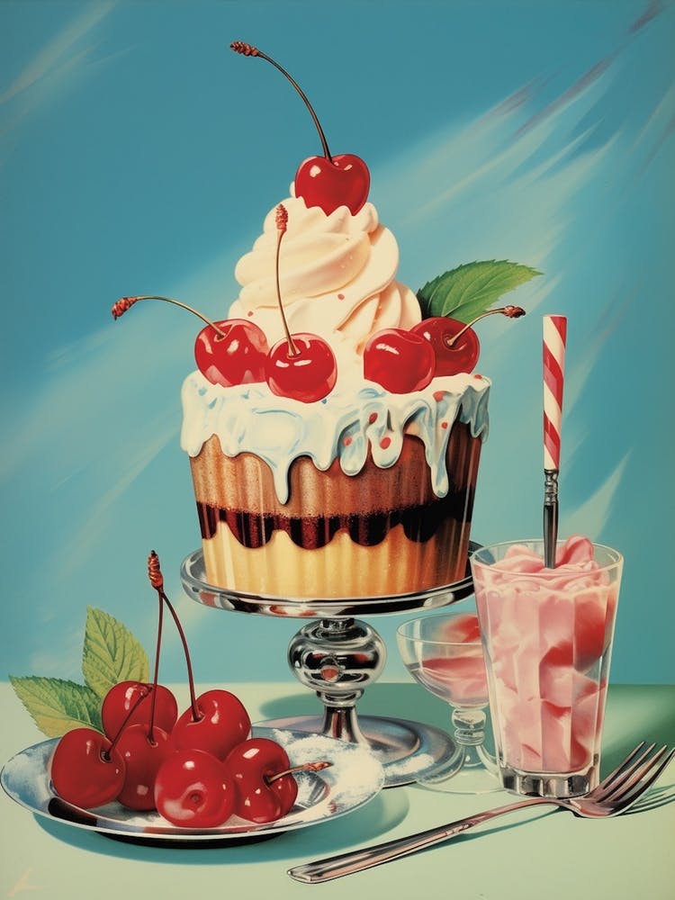 Ice Cream Sundae Vintage Photography Style 1