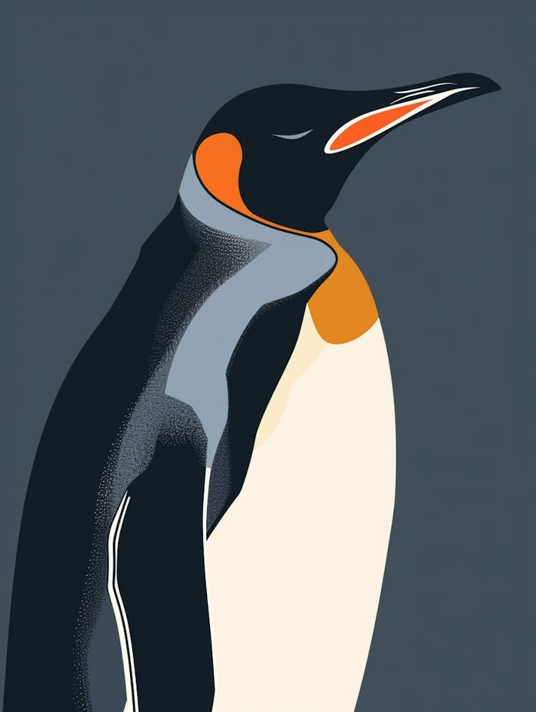 King Penguin Volunteer Point Minimalistische Illustration 2