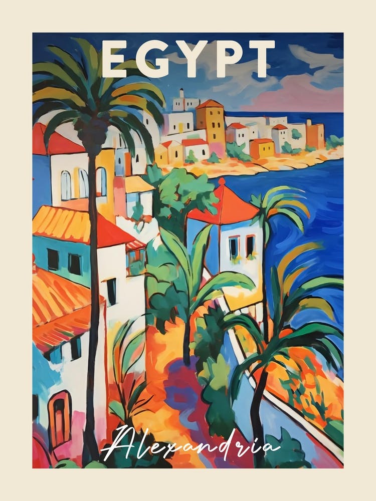 Alexandria Egypt 2 Fauvist Painting  Travel Poster