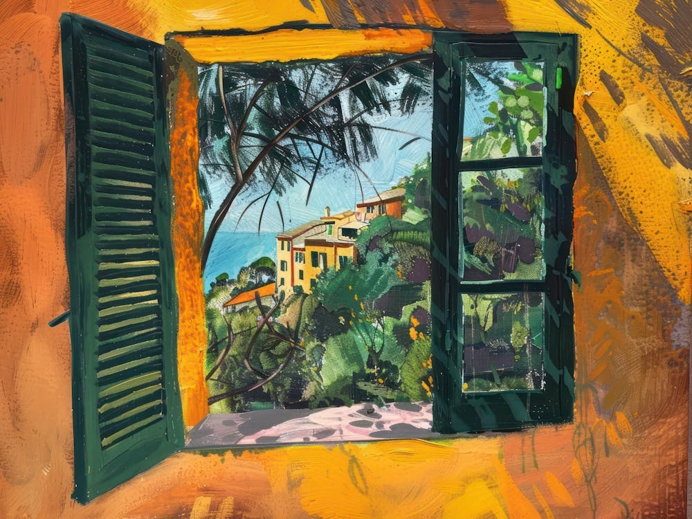 Cinque Terre From The Window View Painting 1