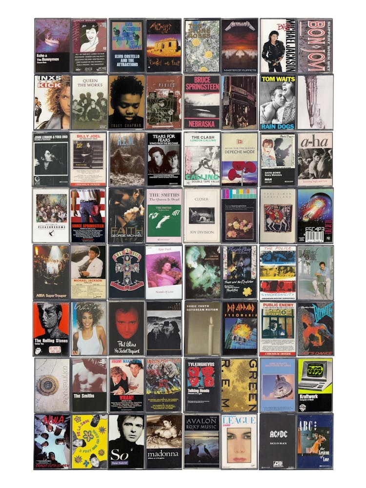 1980s Music Print - Retro Cassette Covers