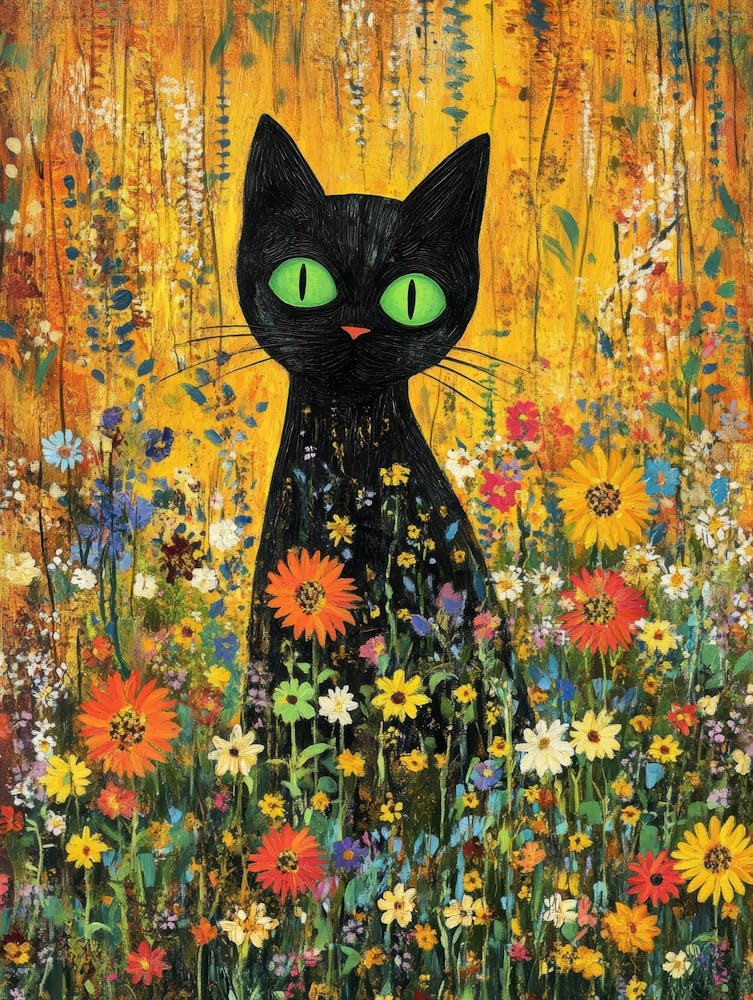 Black Cat In The Meadow 4