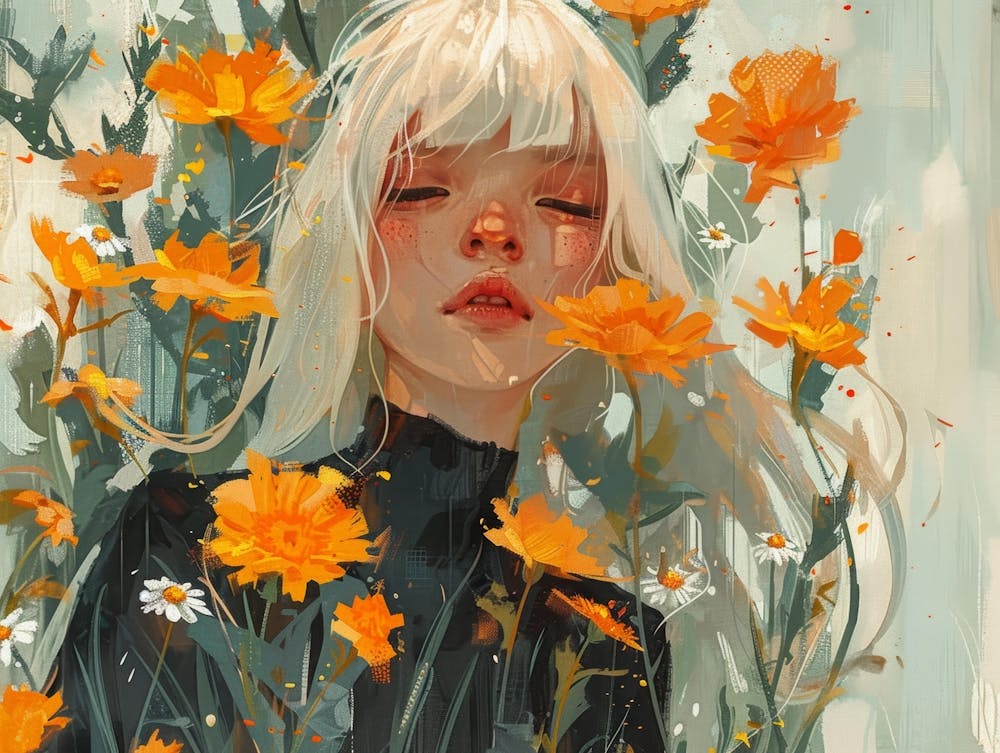 Girl In Flowers 3
