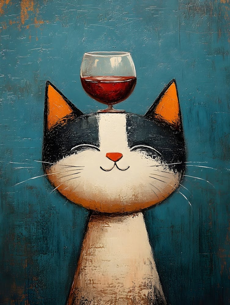 Cat Balances Wine 3