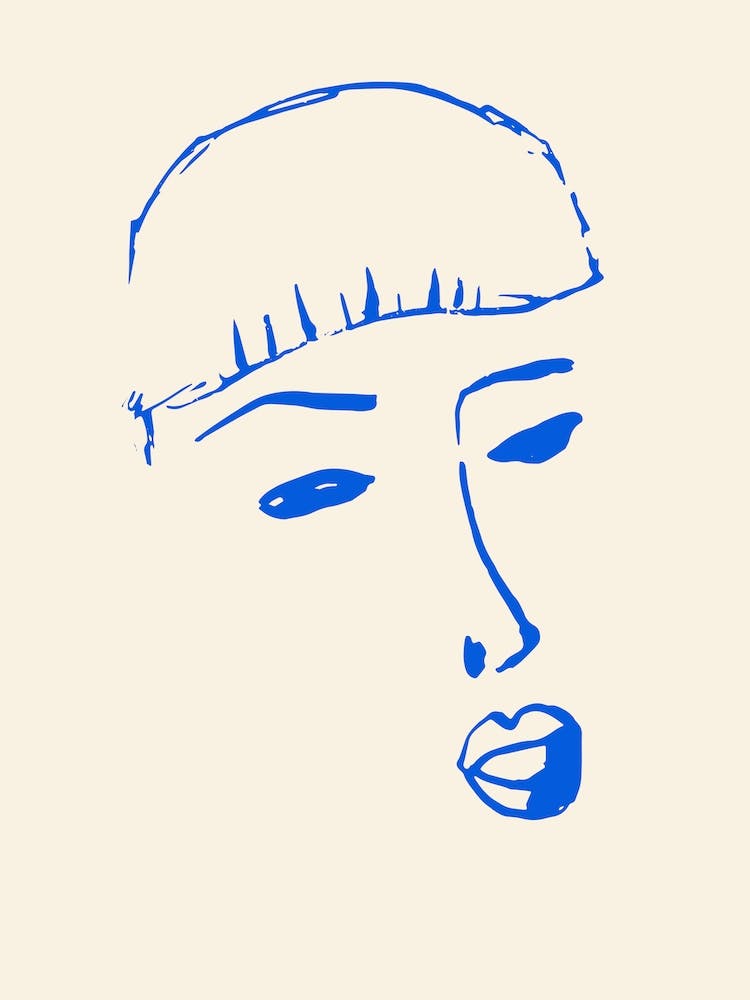 Matisse Style Portrait 2 Blue