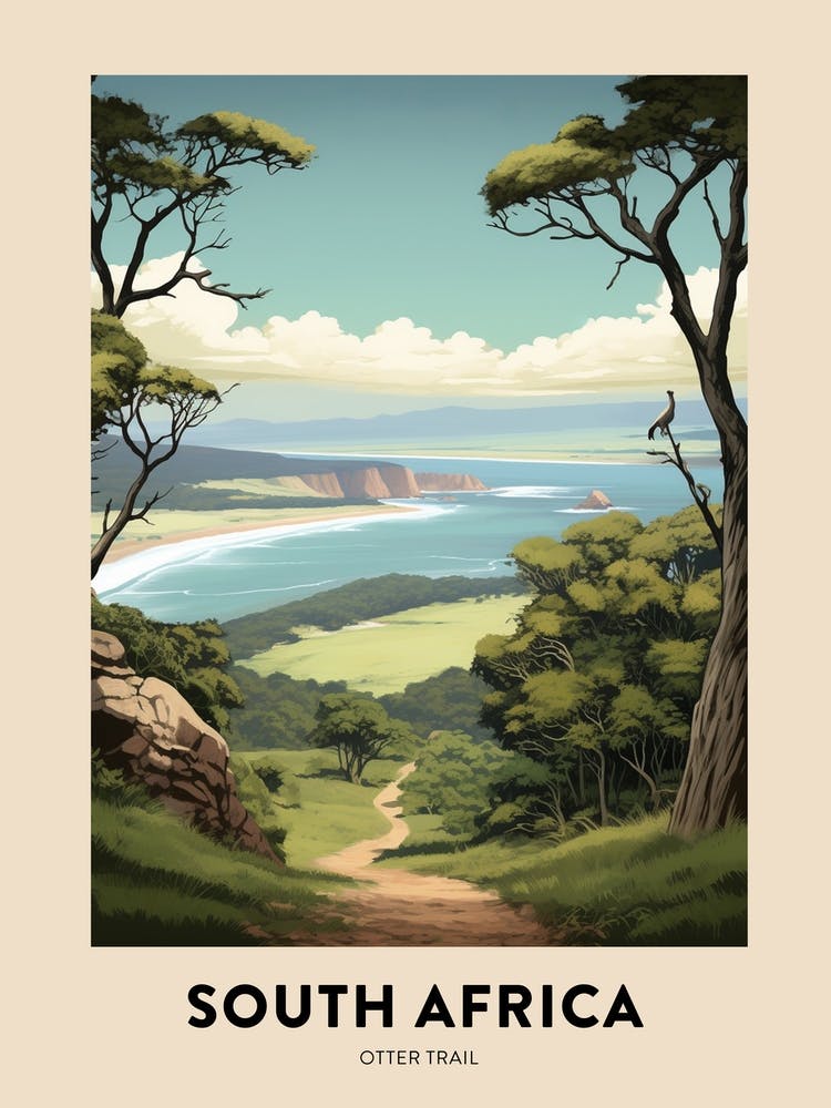 Otter Trail South Africa 1 Vintage Hiking Travel Poster