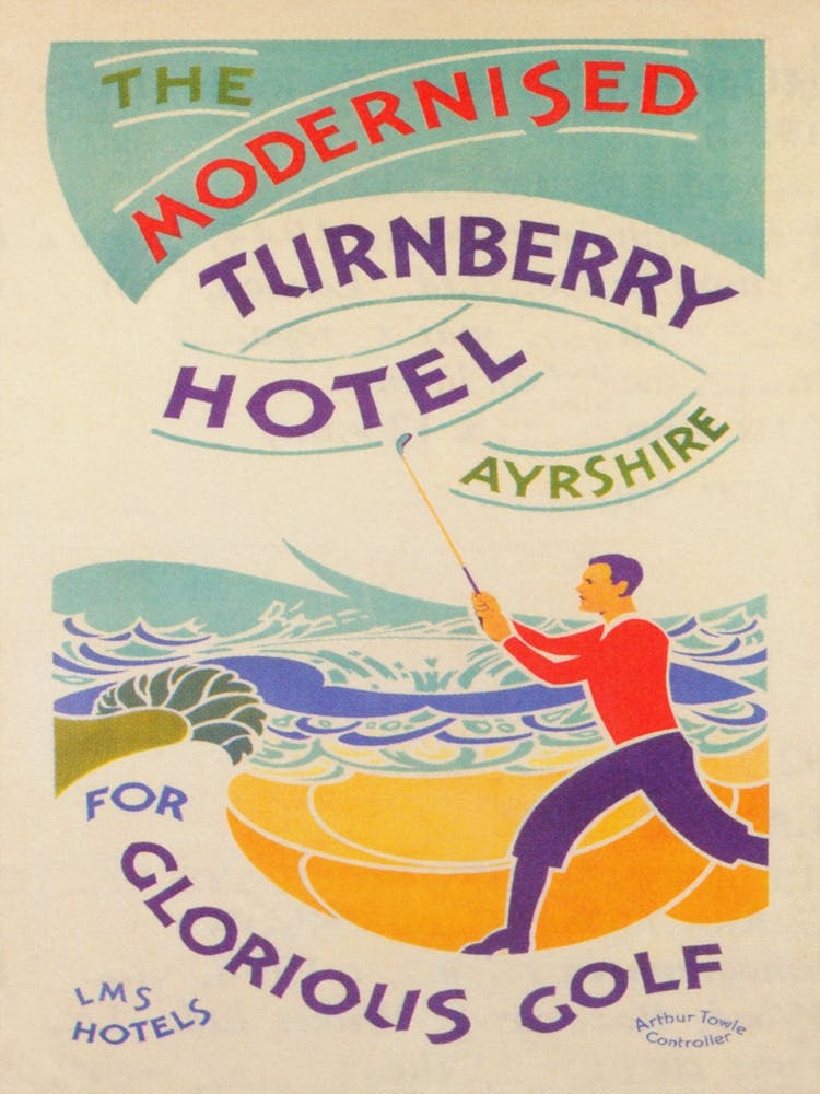 Turnberry Scotland Vintage Golf Poster