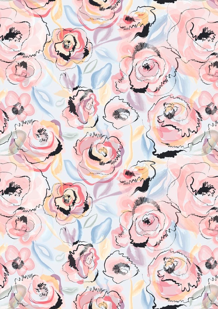 Scribble Flowers Pastel