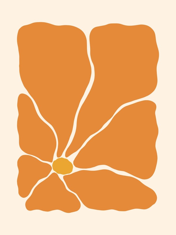 Abstract Flower 03 - Vibrant Orange