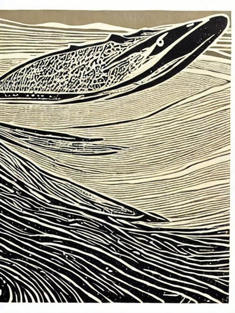 Antarctic Krill Linocut